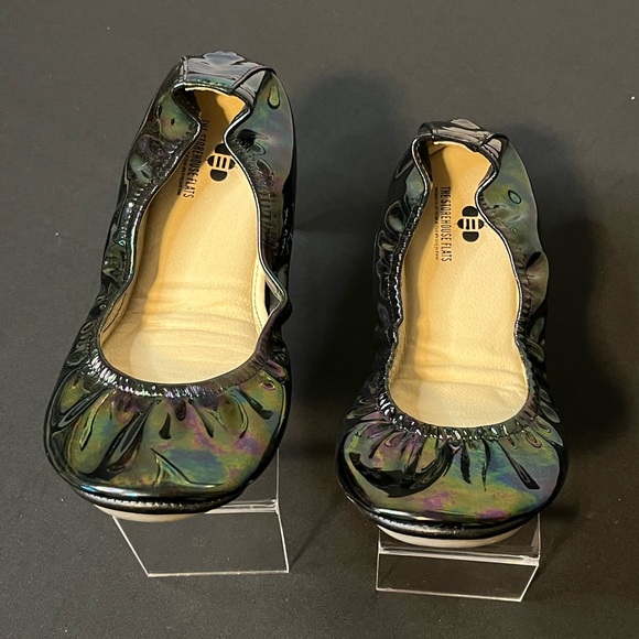 Women's Black Oil Slick Ballet flats, Storehouse, size 11. New - Picture 4 of 6